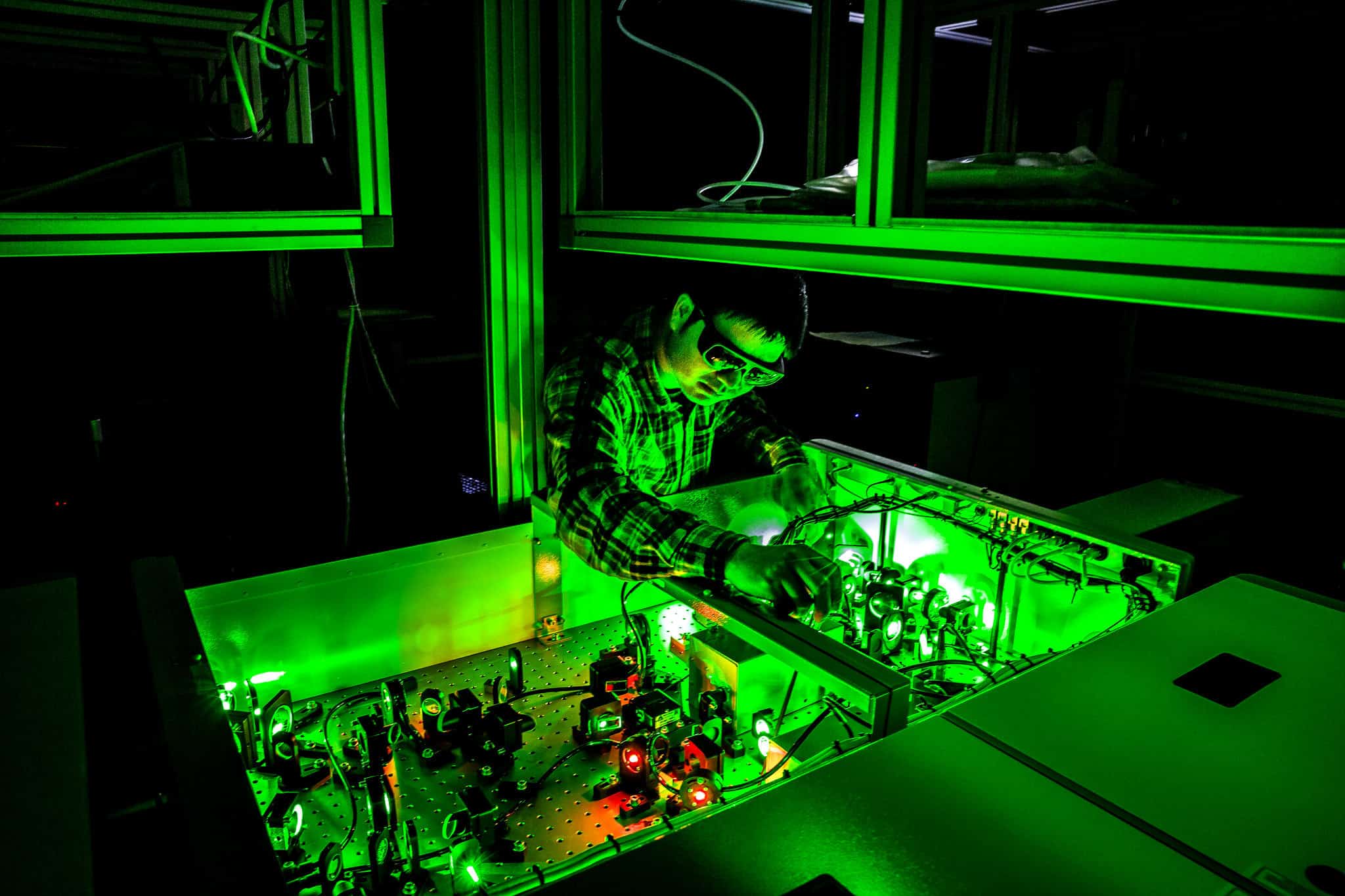 glowing green lab