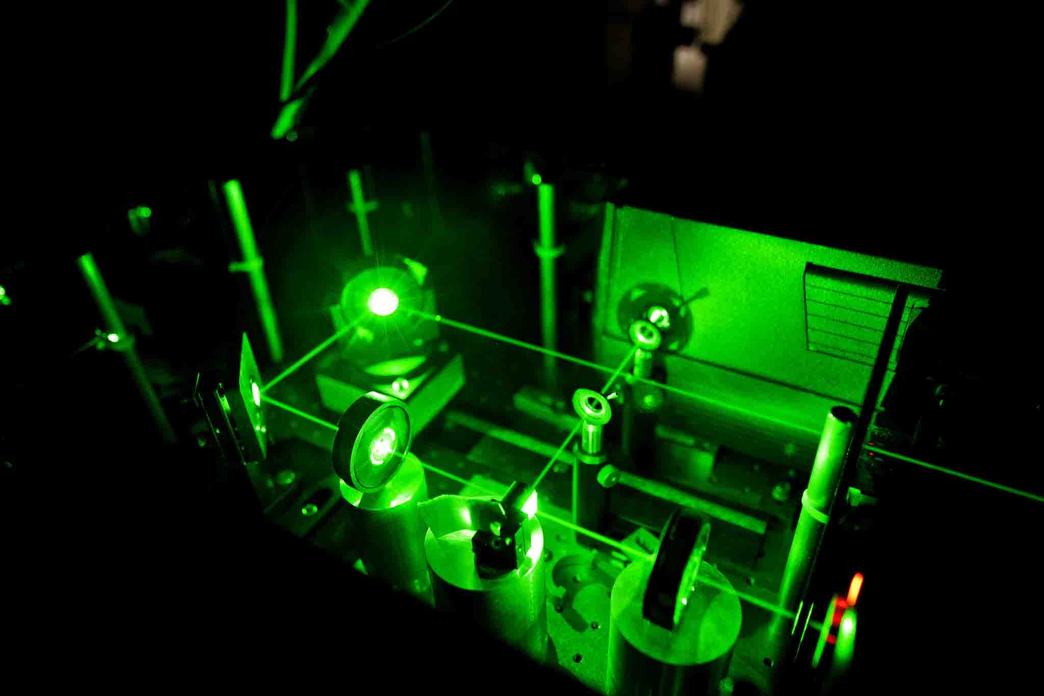 glowing green laser