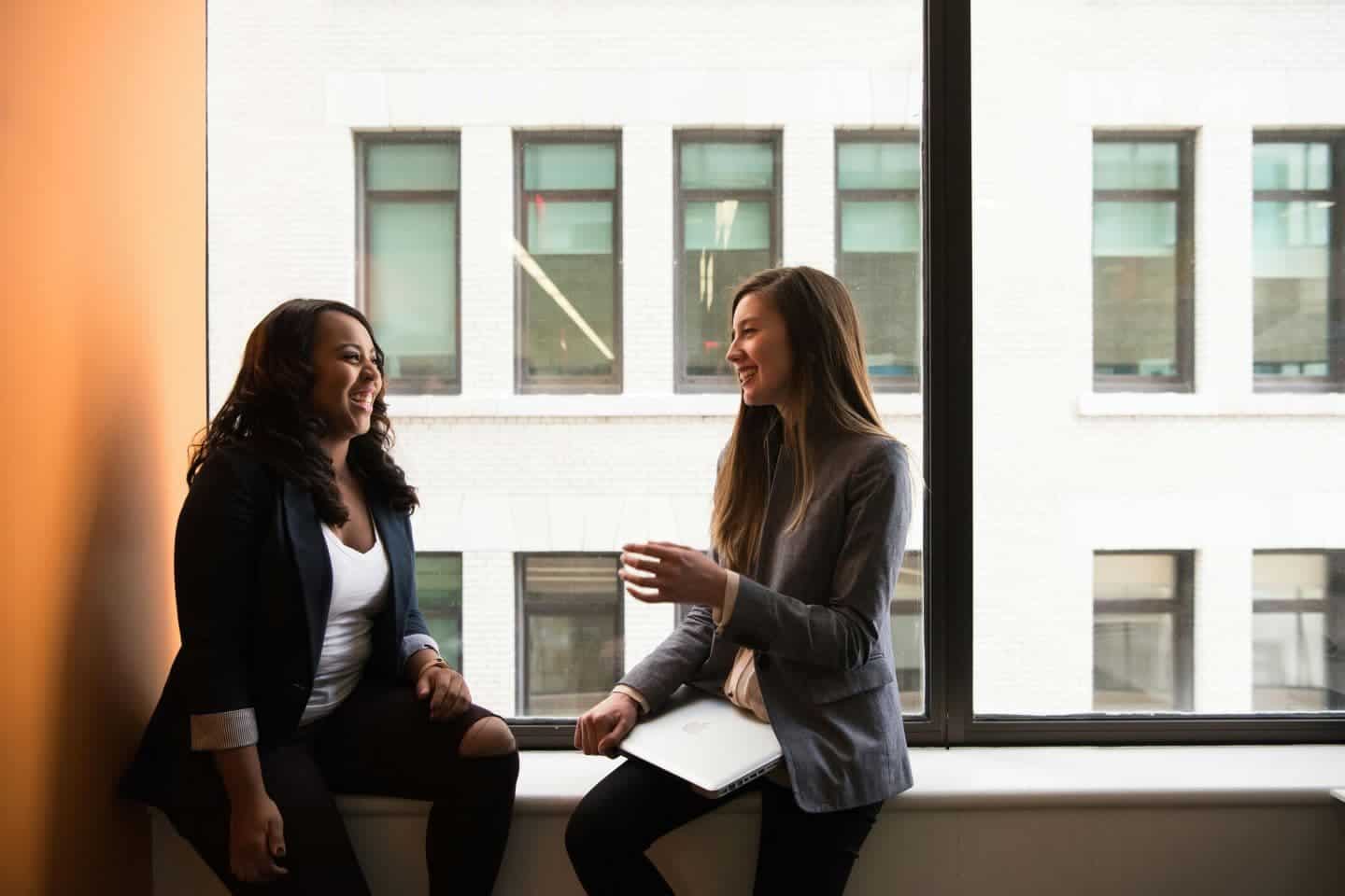 two women chatting